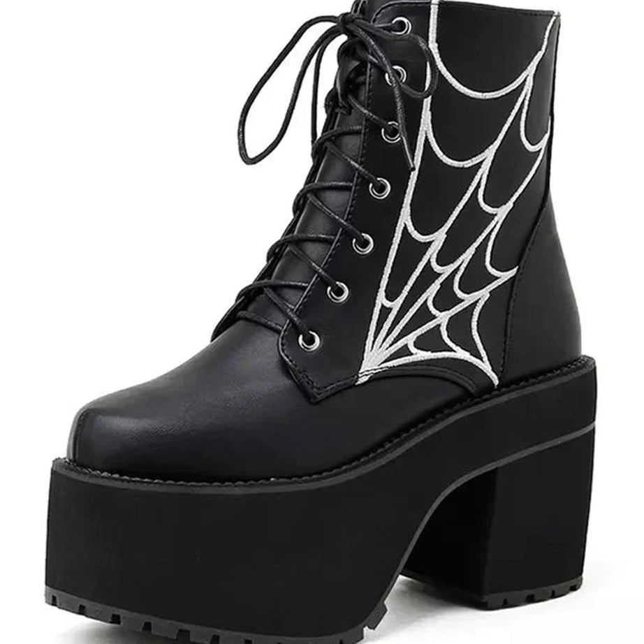 Y2k Alt Rivet Burgundy Platform Shoes