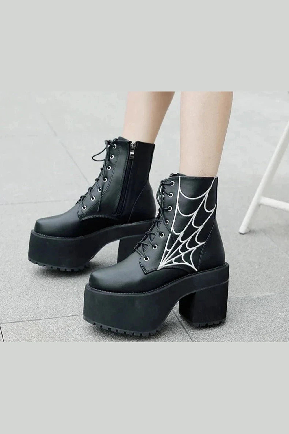 Y2k Alt Rivet Burgundy Platform Shoes