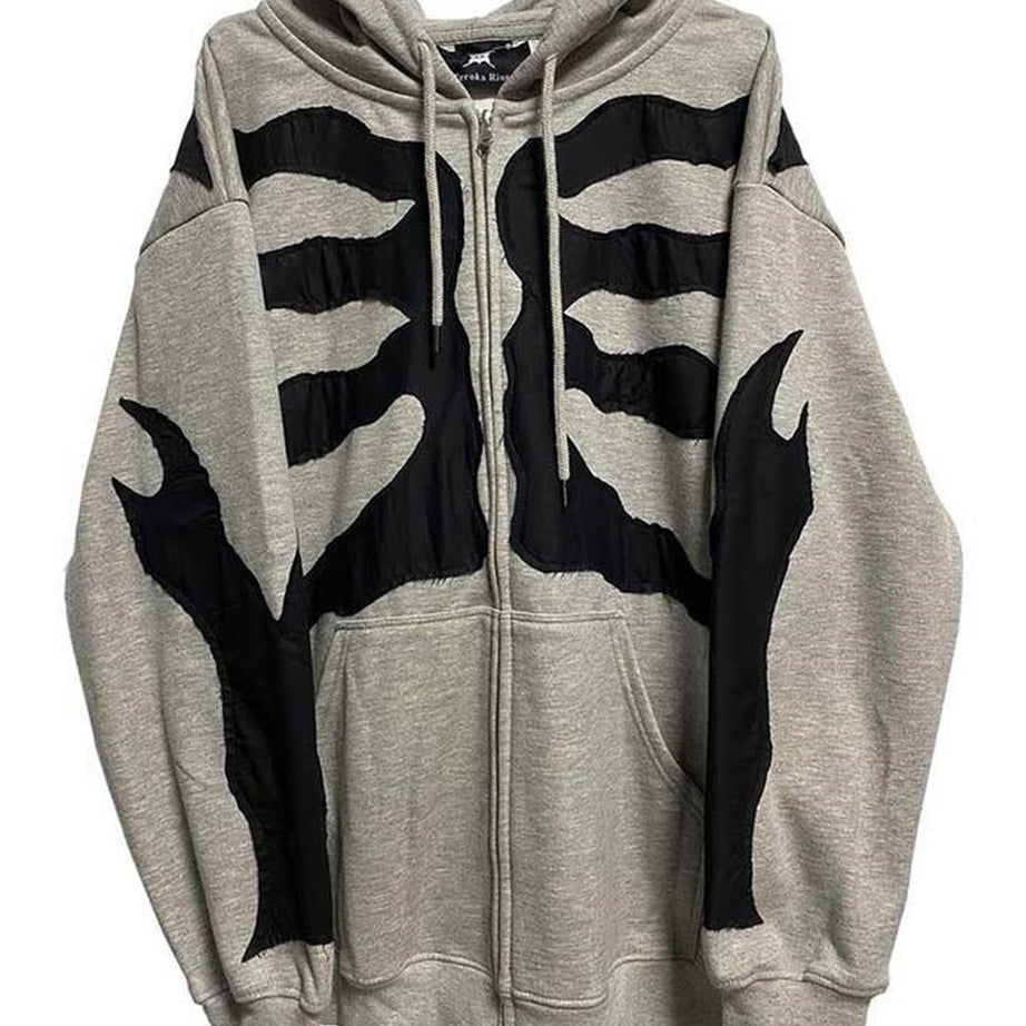 Y2k Alt Skeleton Oversized Hoodie