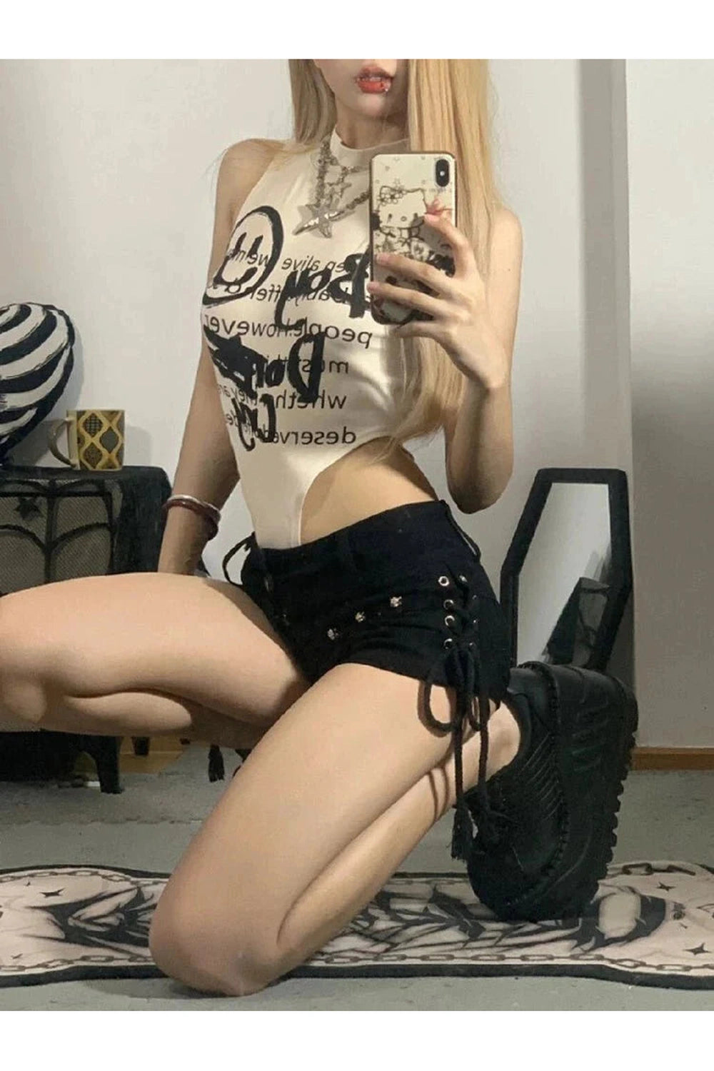 Y2k Alt Skinny Street Shorts