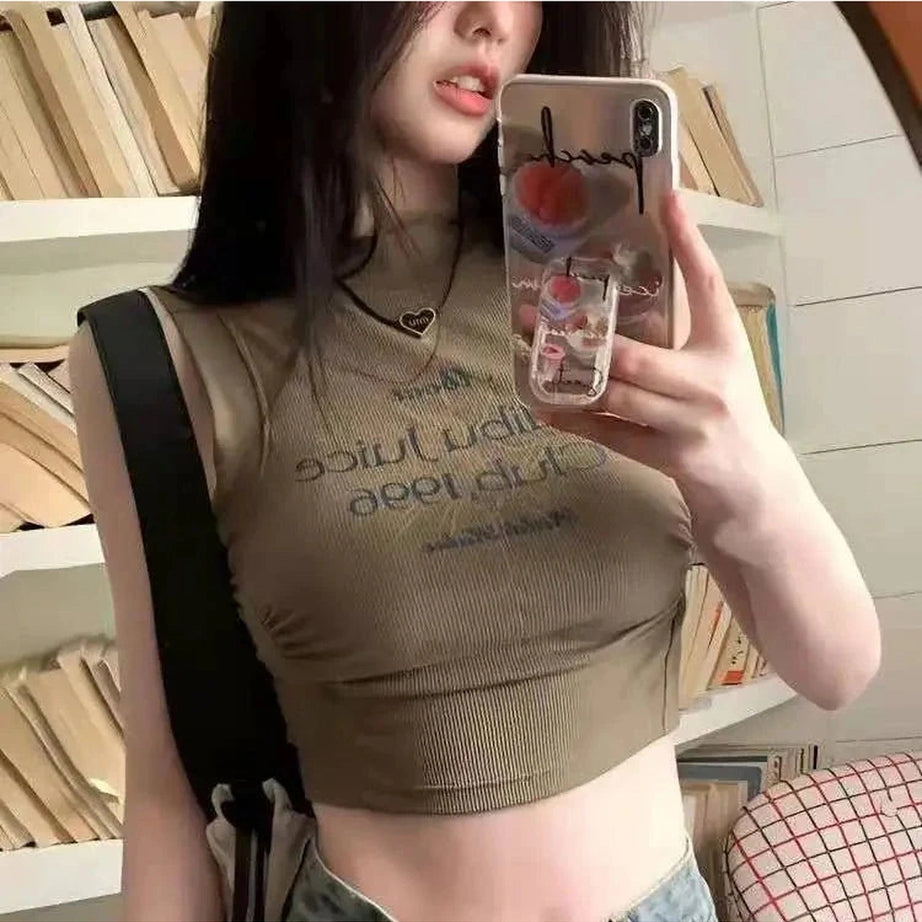 Y2k Acubi Spring Print Shirring Top