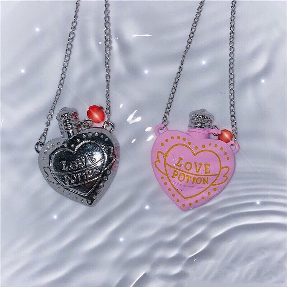 Y2k Alt Style Love Bottle Pink Necklace