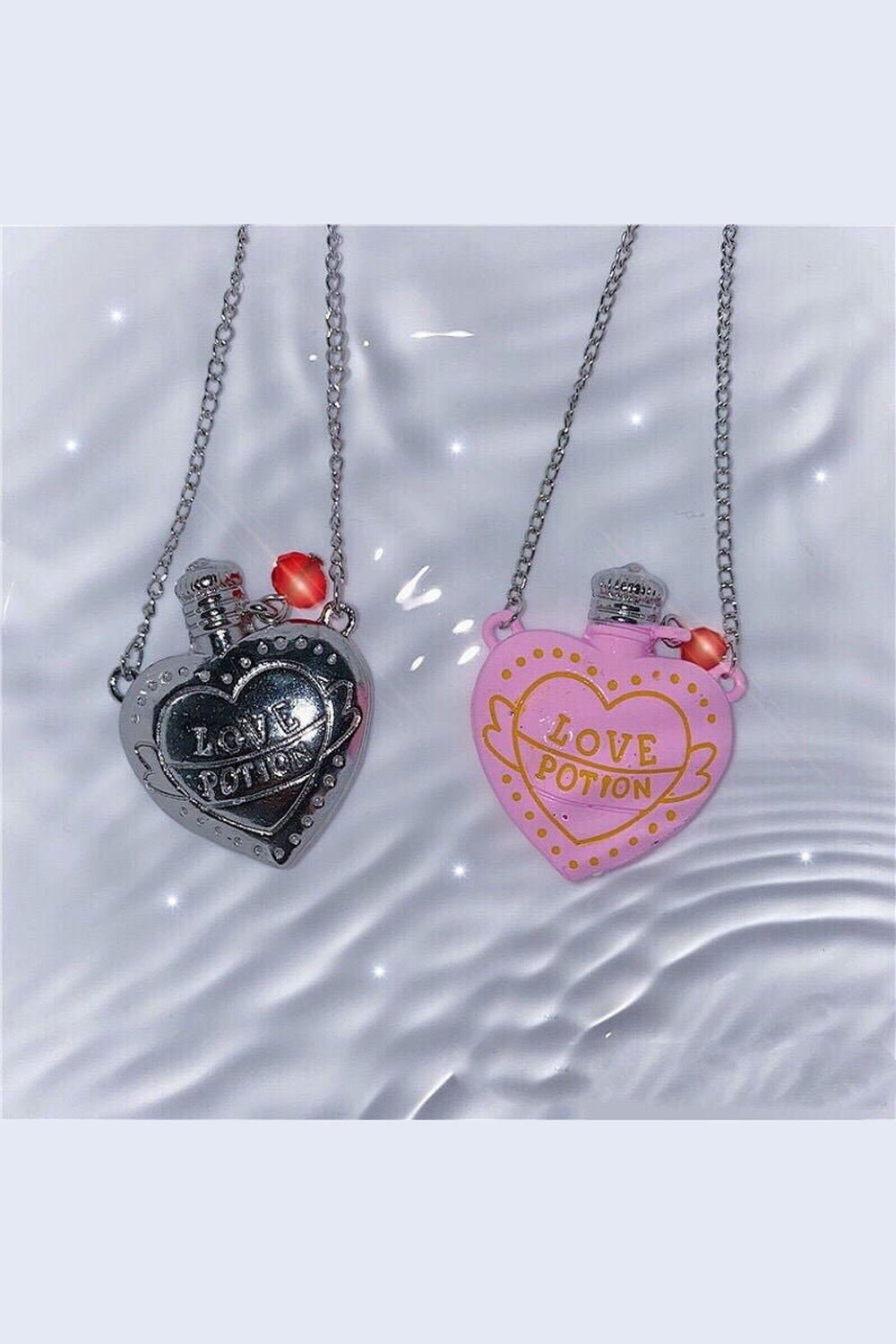 Y2k Alt Style Love Bottle Pink Necklace