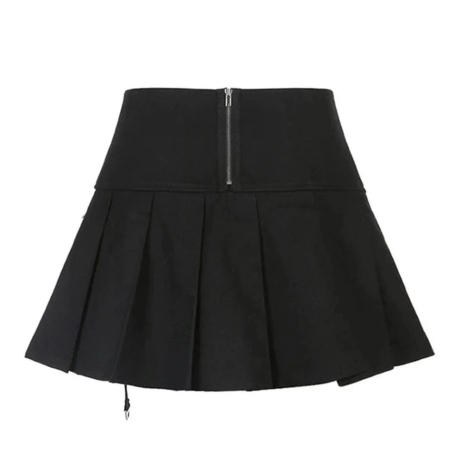 Y2k Alt Style Pleated Mini Skirt