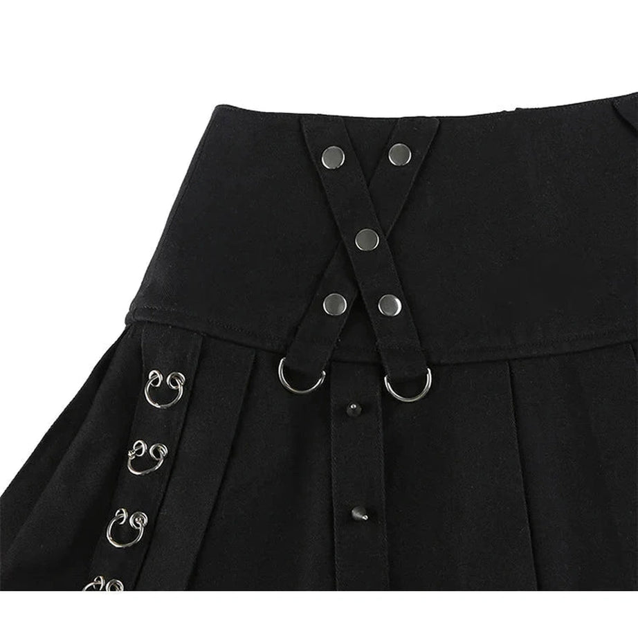 Y2k Alt Style Pleated Mini Skirt