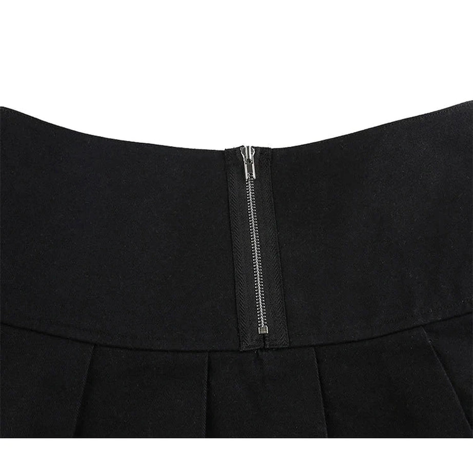 Y2k Alt Style Pleated Mini Skirt