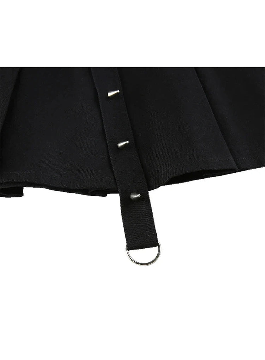 Y2k Alt Style Pleated Mini Skirt