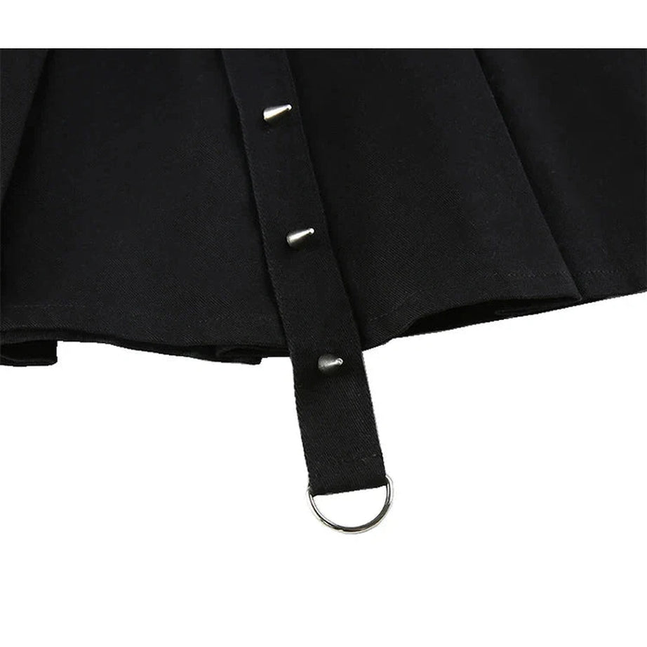 Y2k Alt Style Pleated Mini Skirt