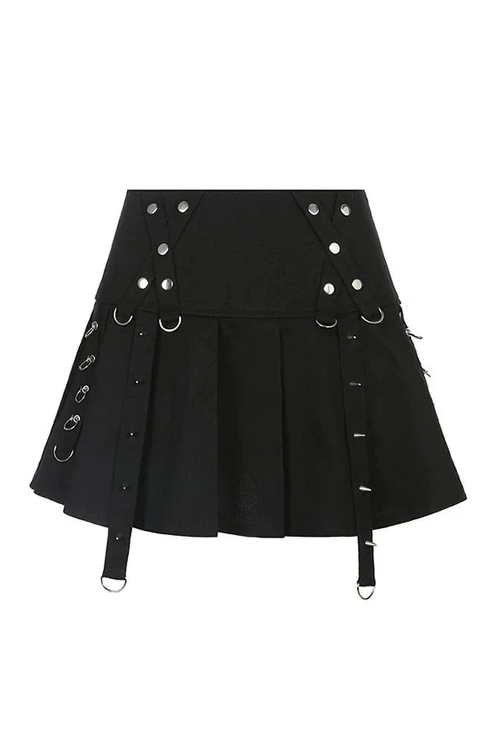 Y2k Alt Style Pleated Mini Skirt
