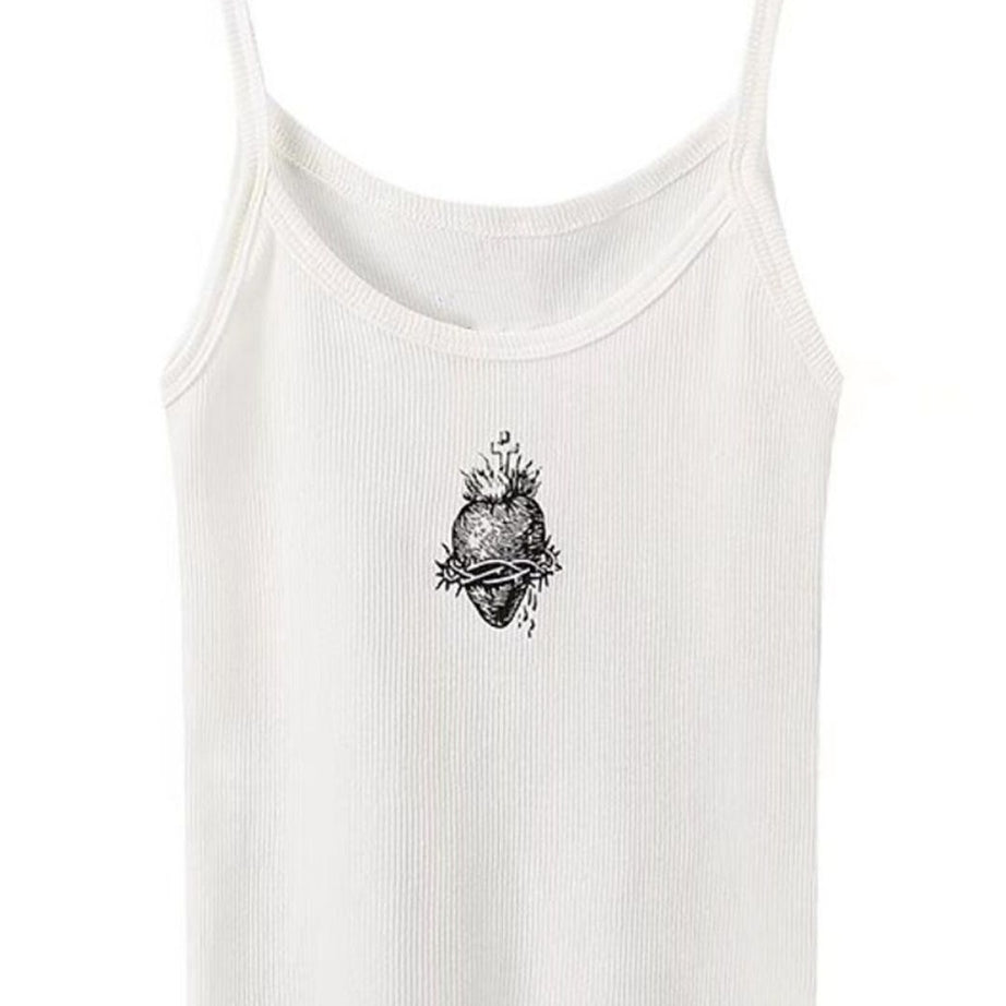 Y2k Alt Style White Tank Top