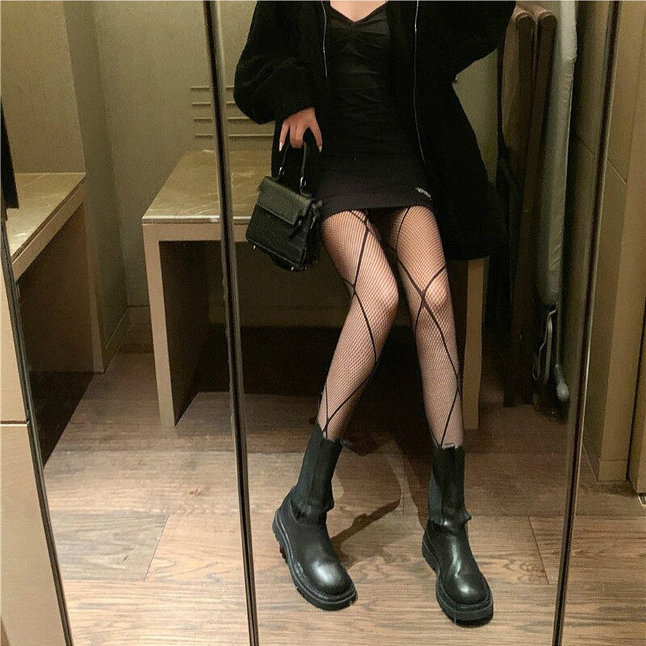 Y2k Alt Transparent Tights Fishnet