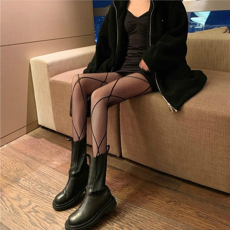 Y2k Alt Transparent Tights Fishnet