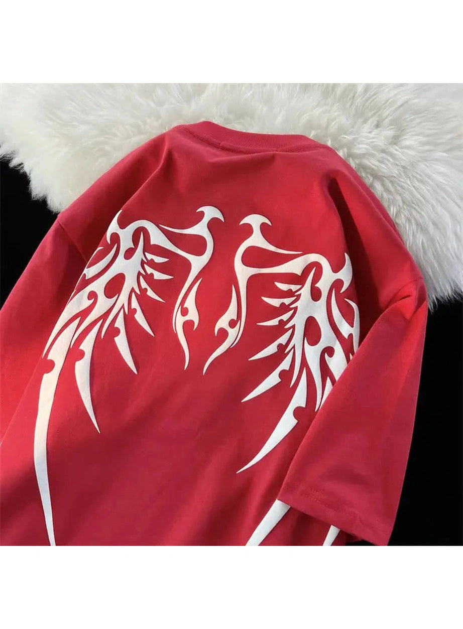 Y2k Alt Wing Printed Fashion T-shirt