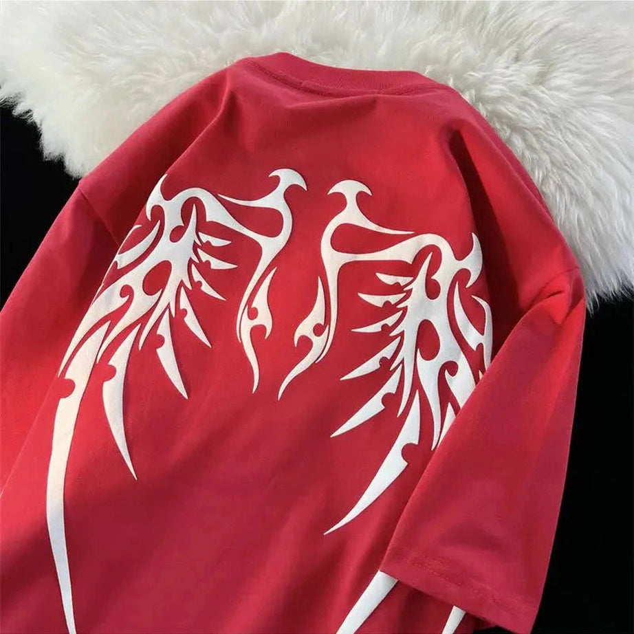 Y2k Alt Wing Printed Fashion T-shirt