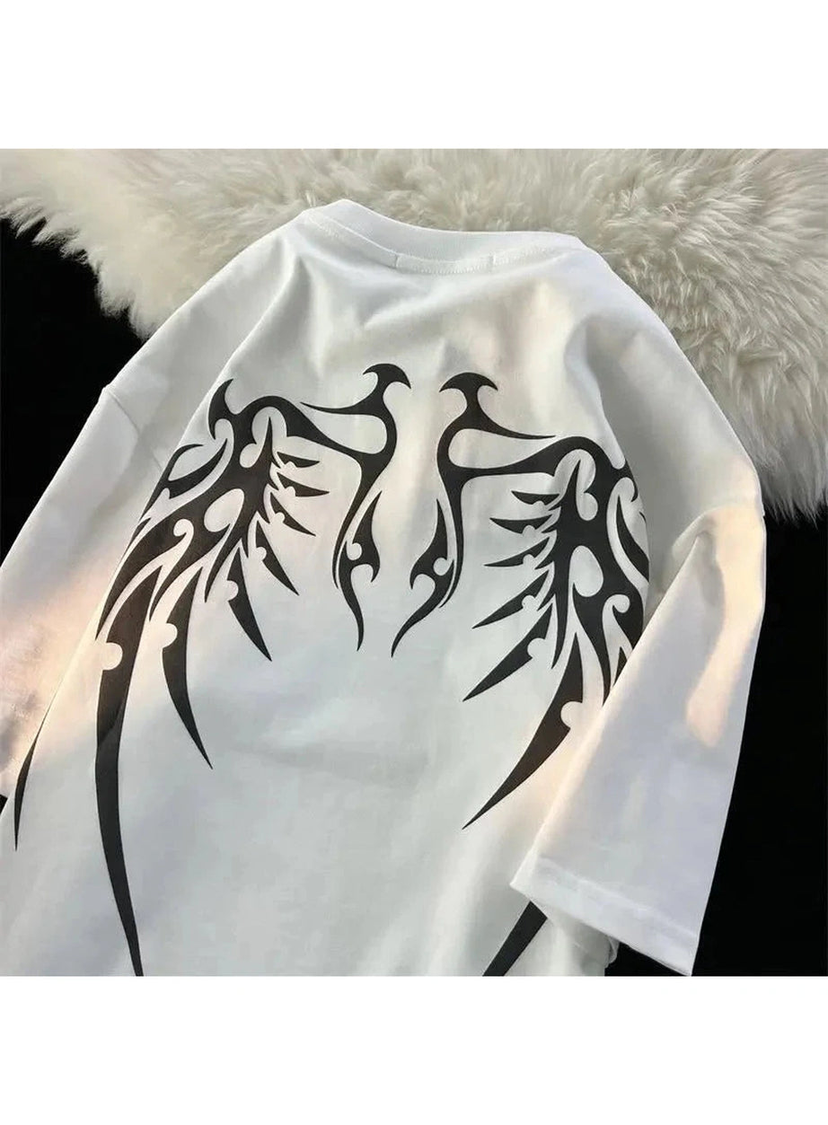 Y2k Alt Wing Printed Fashion T-shirt