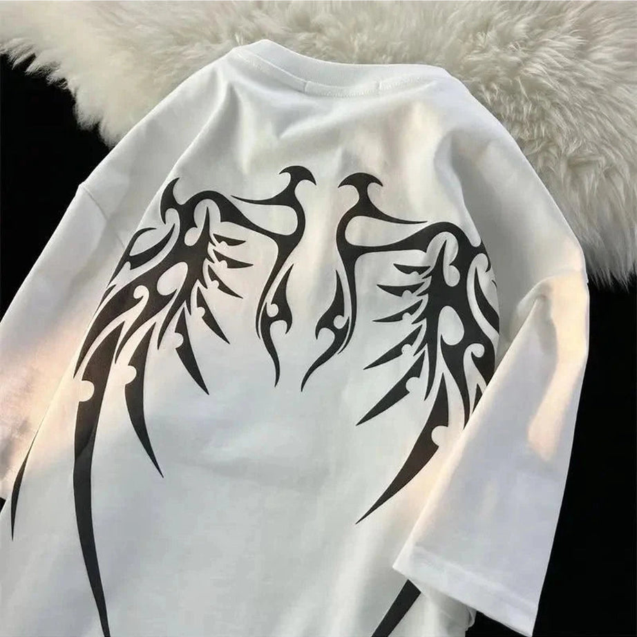 Y2k Alt Wing Printed Fashion T-shirt