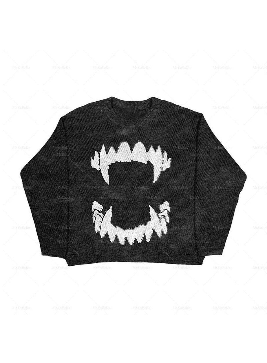 Y2k Alternative Style Oversized Sweater