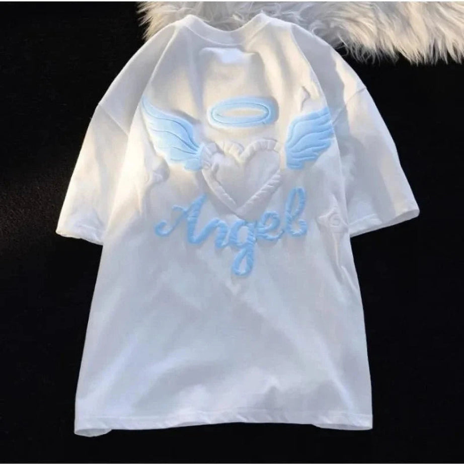 Y2k Angel Love Cotton T-shirt