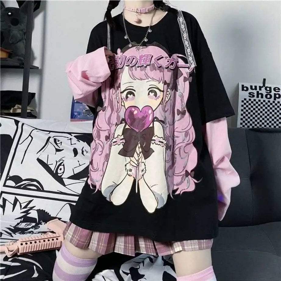 Y2k Anime Harajuku Loose Kawaii Sweatshirt