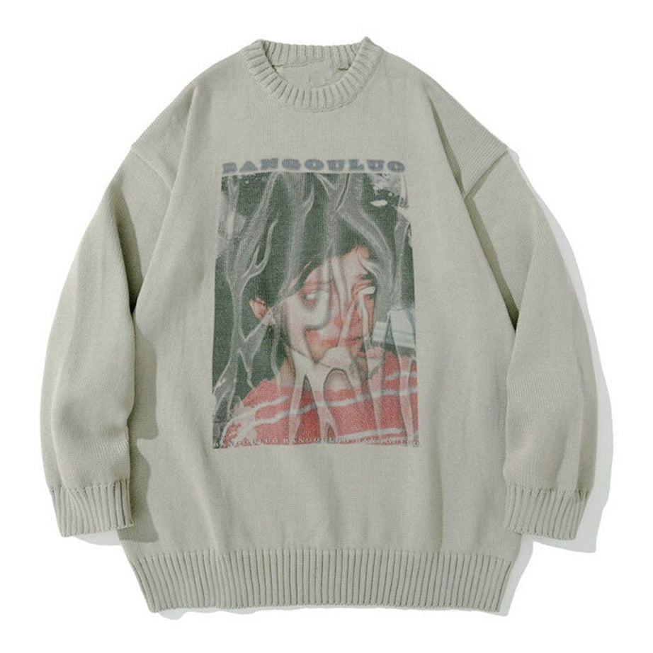 Y2k Anime Knit Sweater