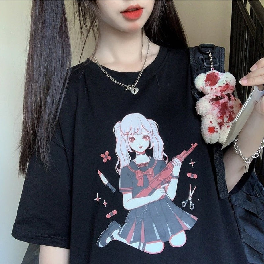 Y2k Anime Print Harajuku T-shirt