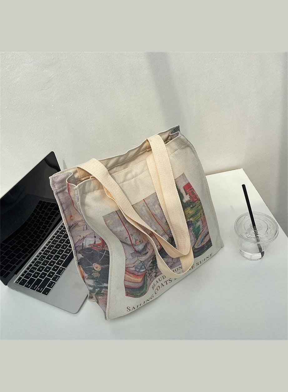 Y2k Art Hoe Retro Flower Shopping Bag