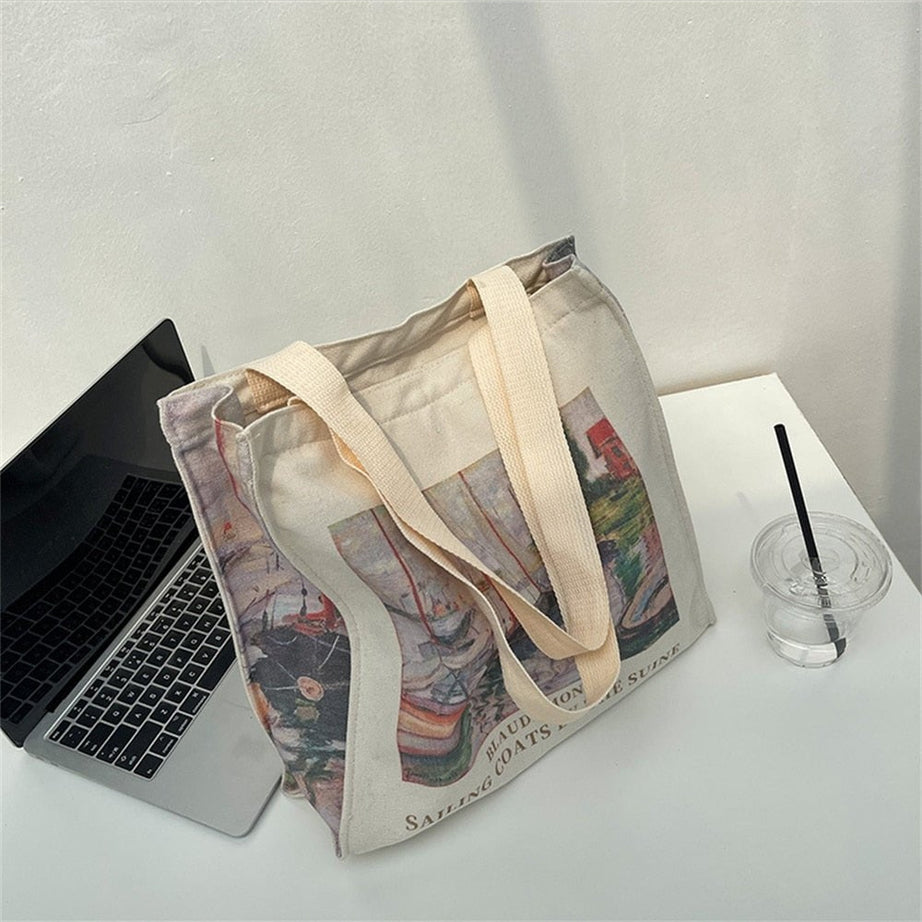 Y2k Art Hoe Retro Flower Shopping Bag