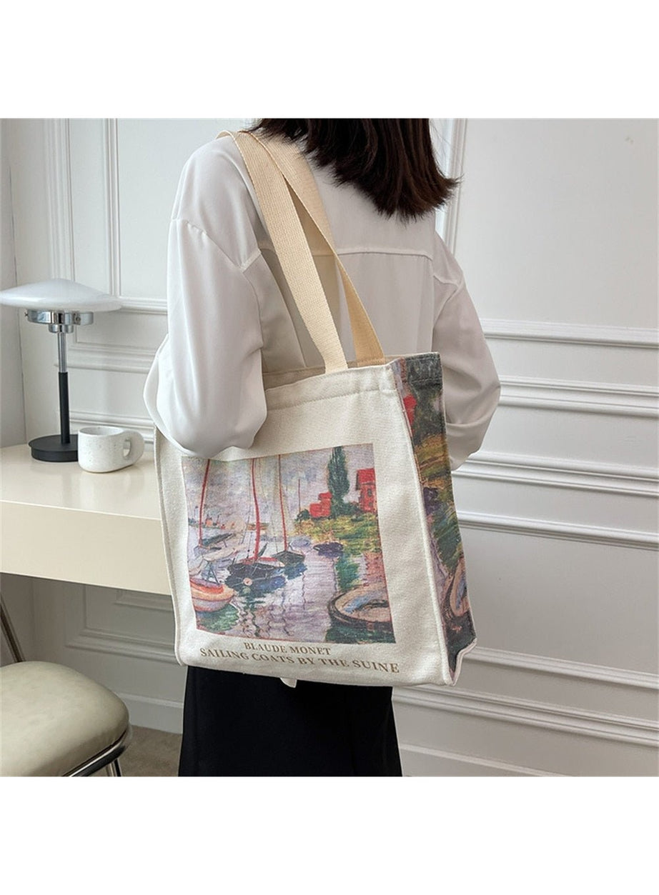 Y2k Art Hoe Retro Flower Shopping Bag