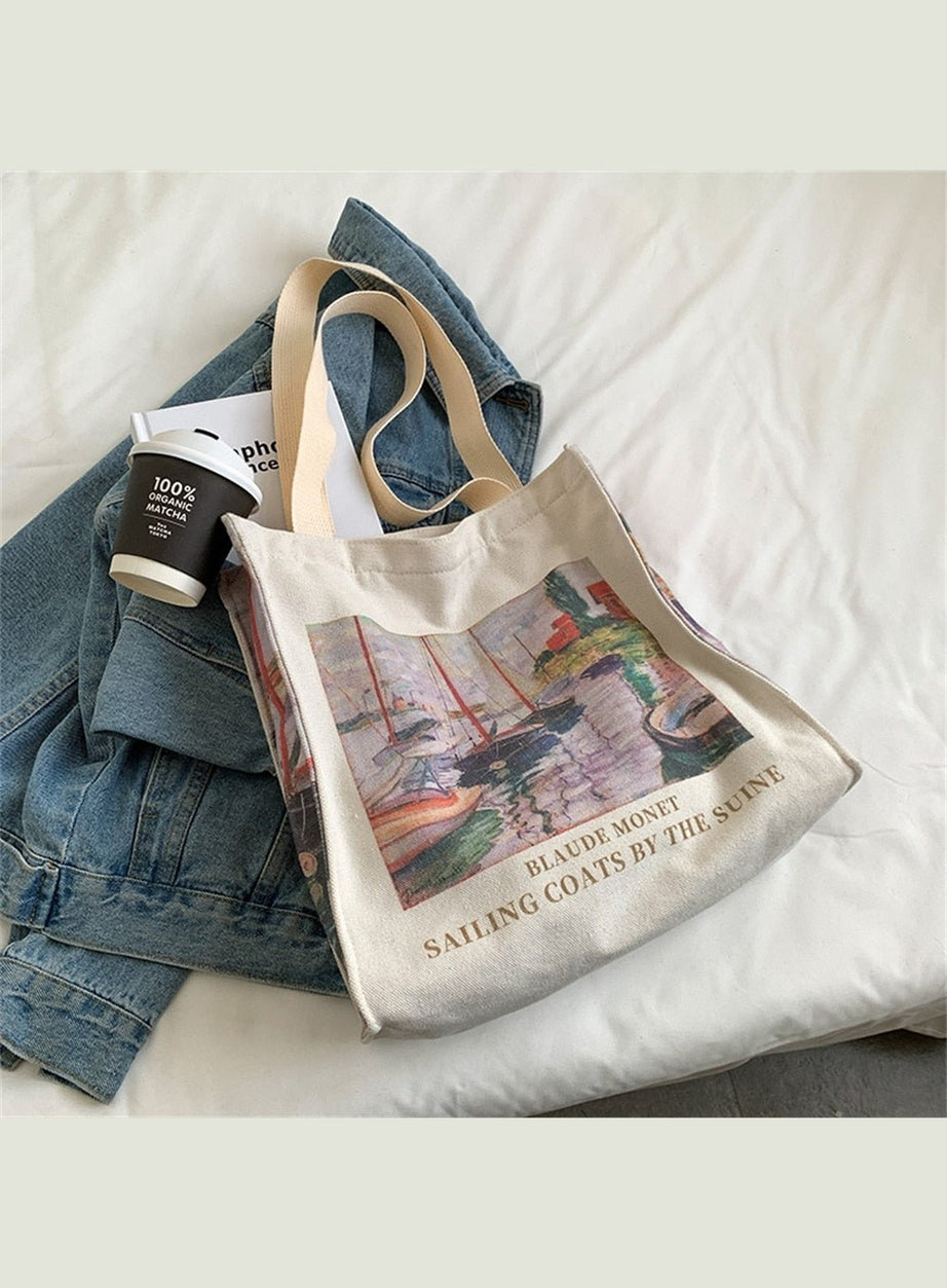 Y2k Art Hoe Retro Flower Shopping Bag