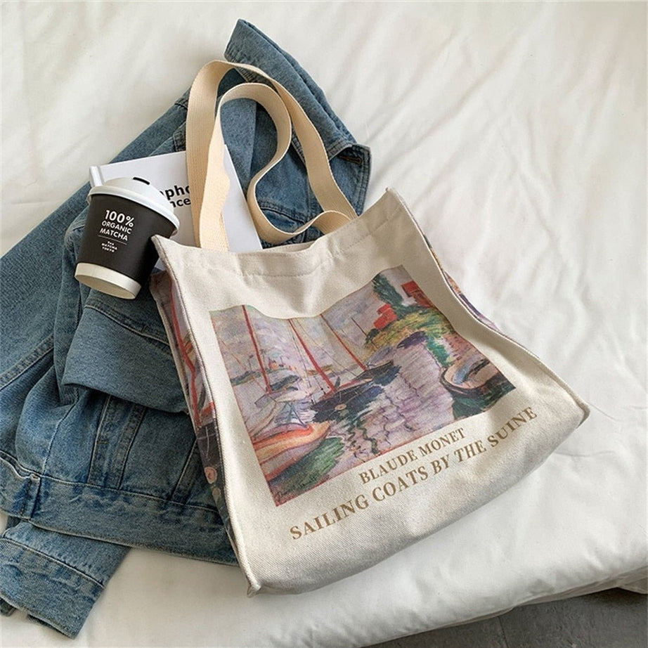 Y2k Art Hoe Retro Flower Shopping Bag