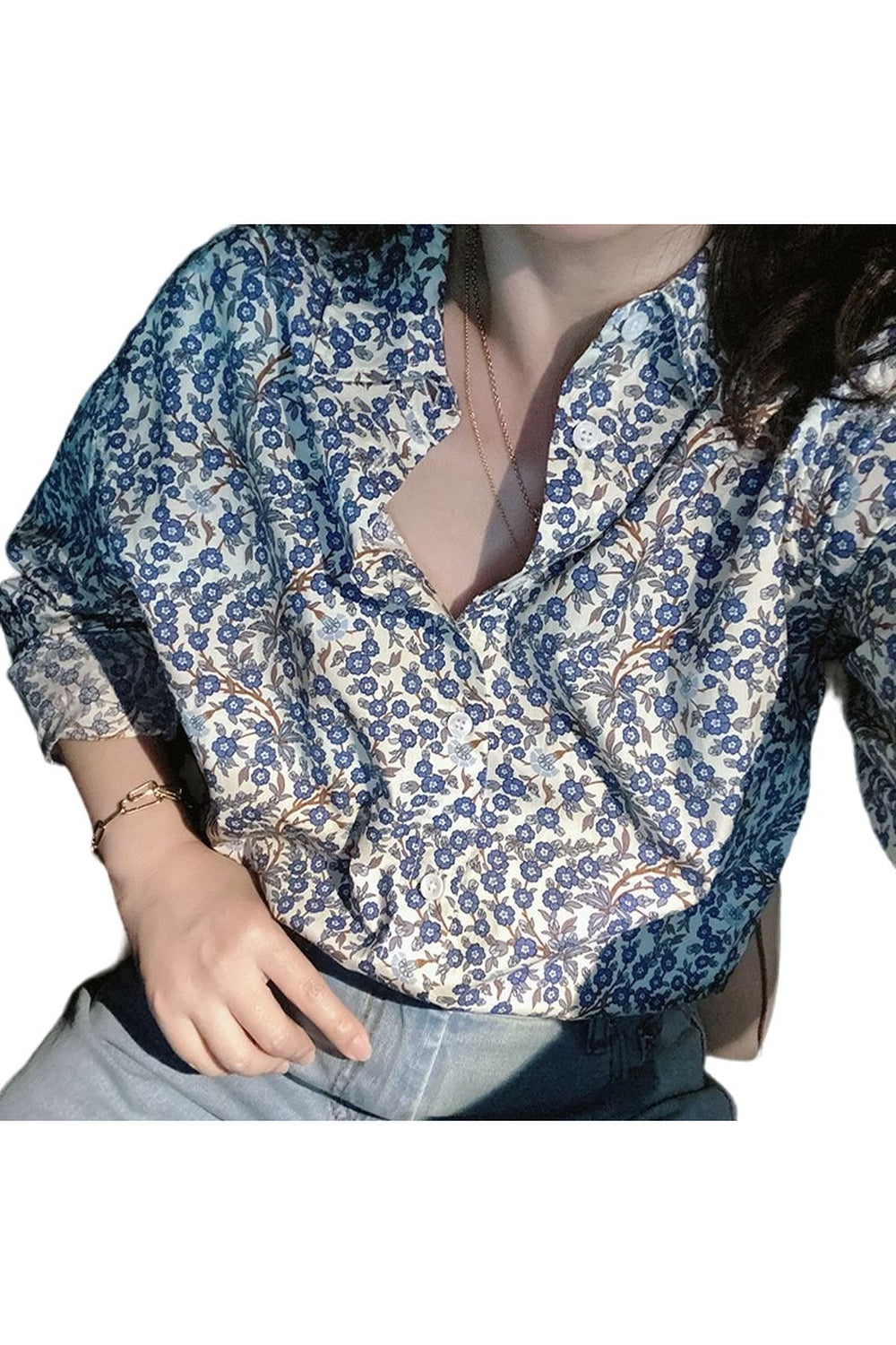 Y2k Artistic Retro Vine Print Shirt