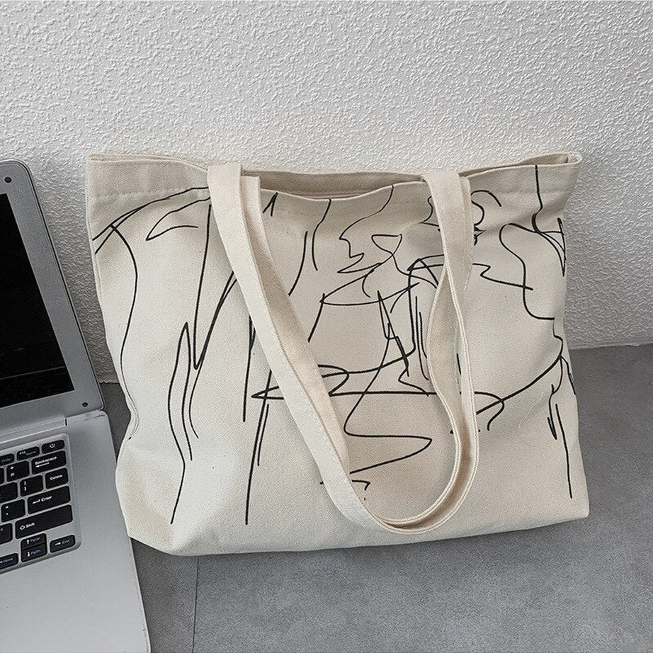 Y2k Artsy Minimalism Shopping Bag