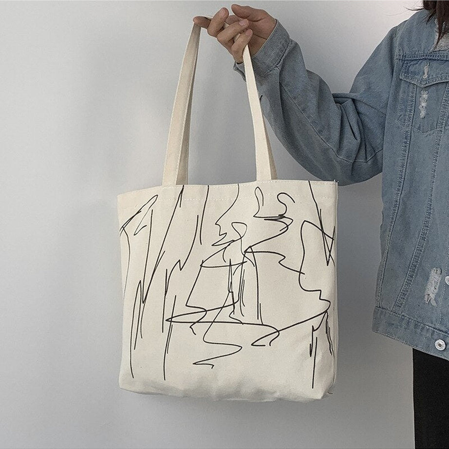 Y2k Artsy Minimalism Shopping Bag
