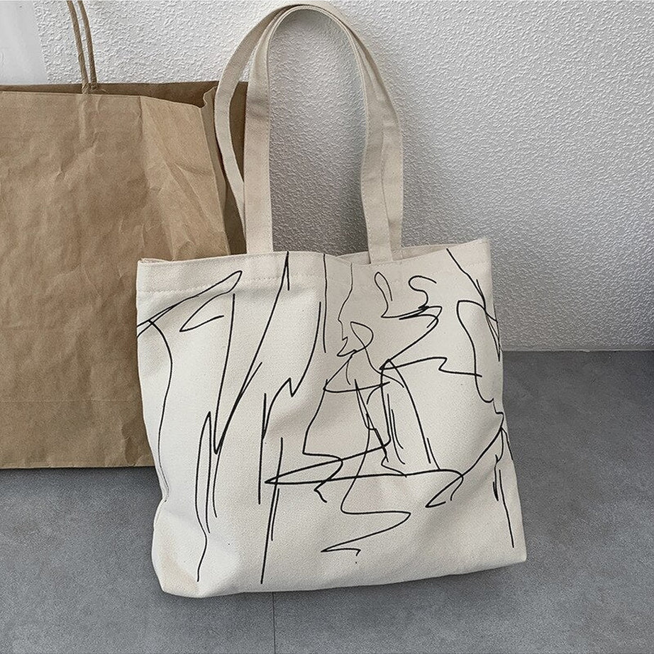 Y2k Artsy Minimalism Shopping Bag