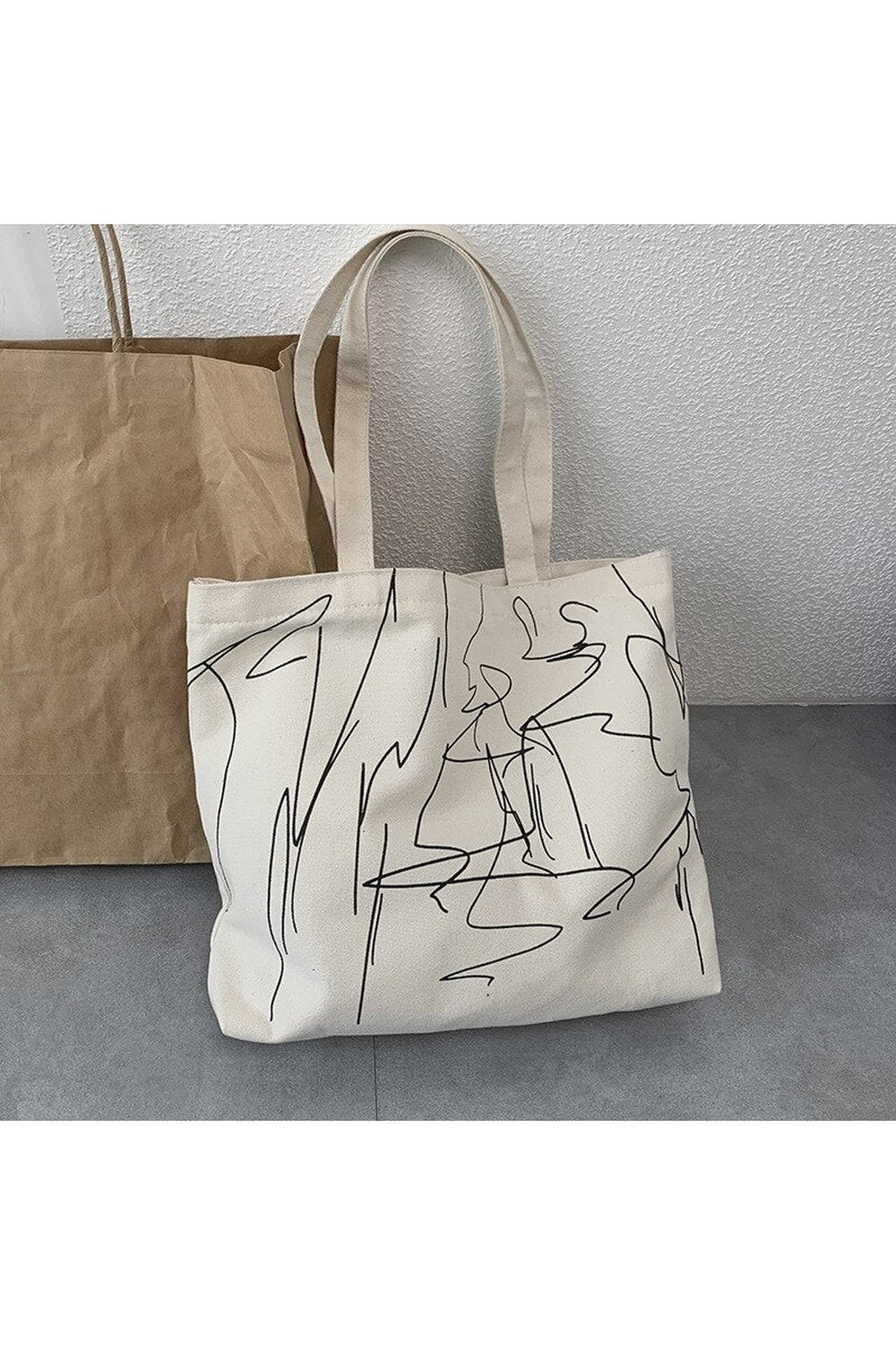 Y2k Artsy Minimalism Shopping Bag