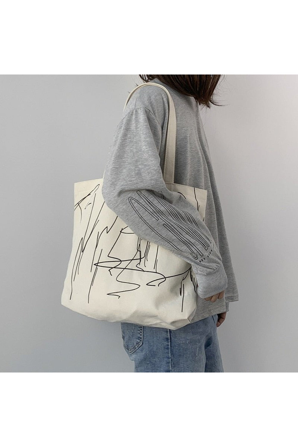 Y2k Artsy Minimalism Shopping Bag