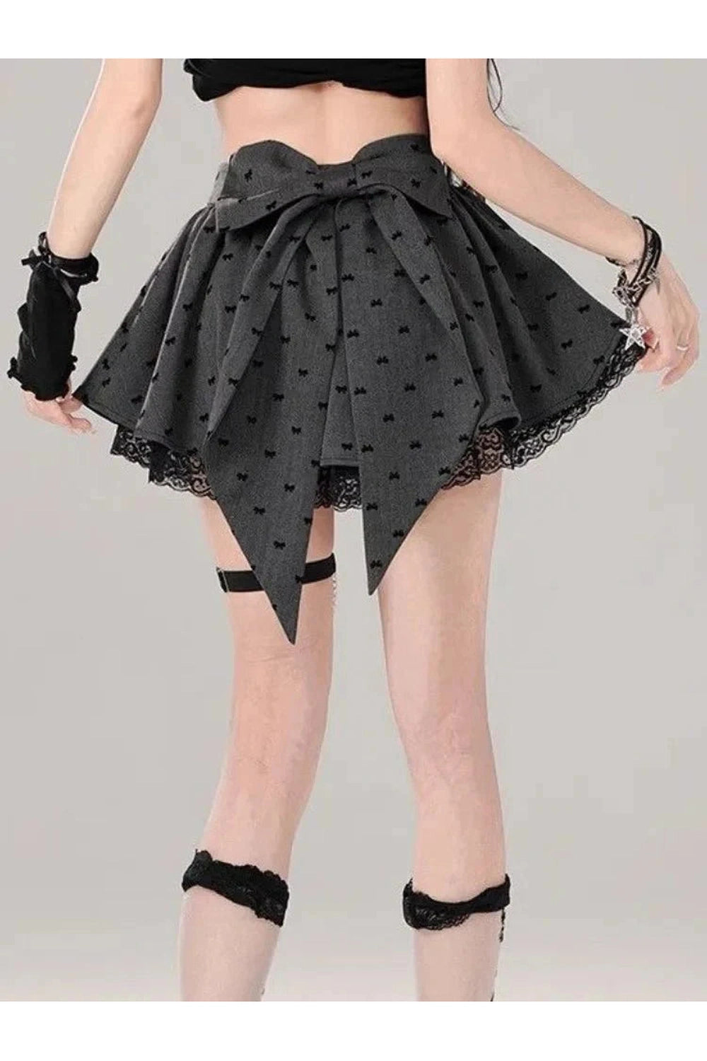 Y2k Asymmetrical Bow Tie Mini Skirt