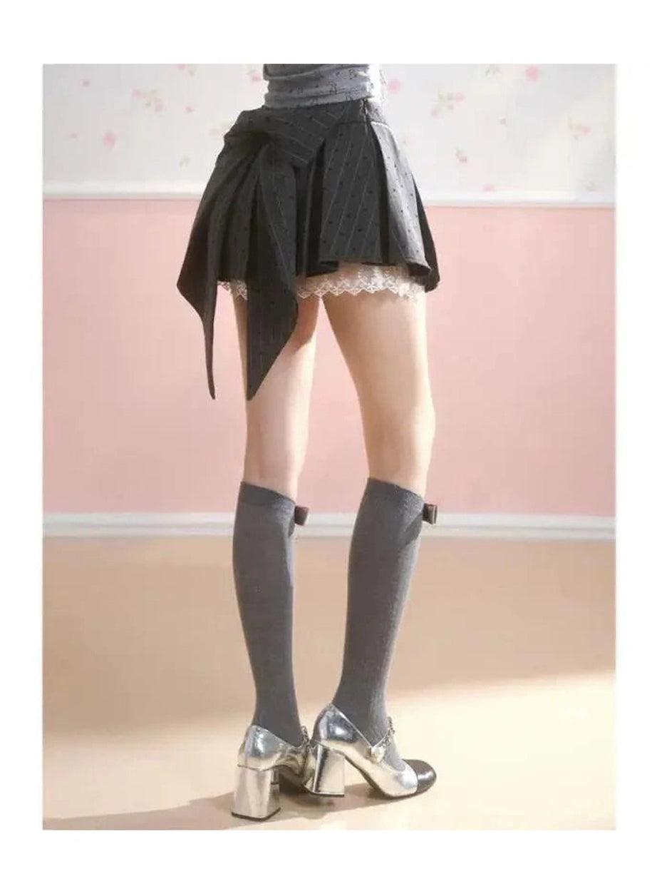 Y2k Asymmetrical Bow Tie Mini Skirt