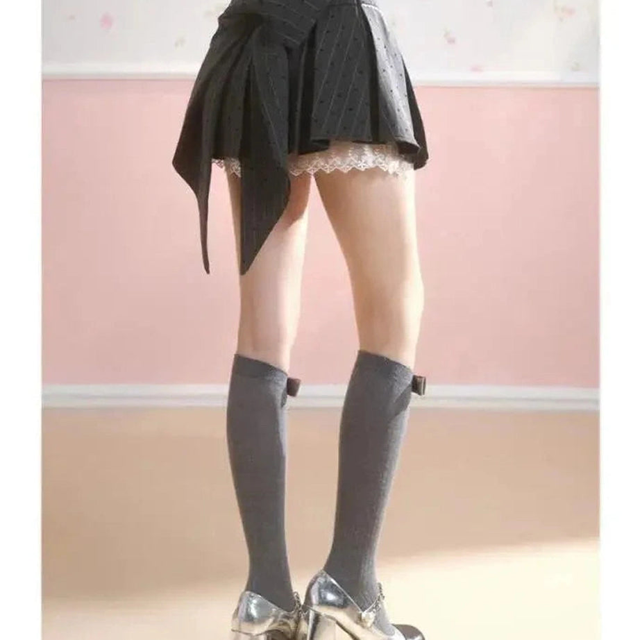 Y2k Asymmetrical Bow Tie Mini Skirt
