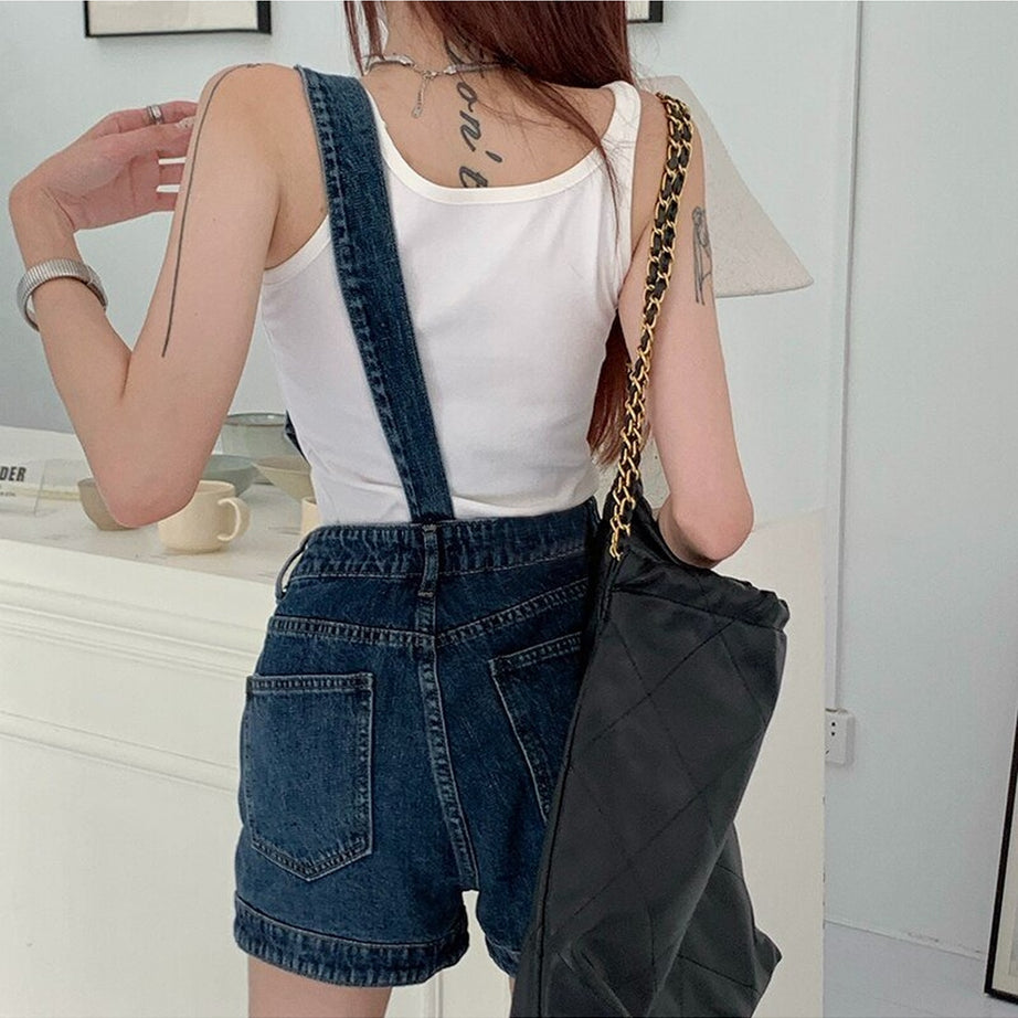 Y2k Asymmetrical Denim Jumpsuit