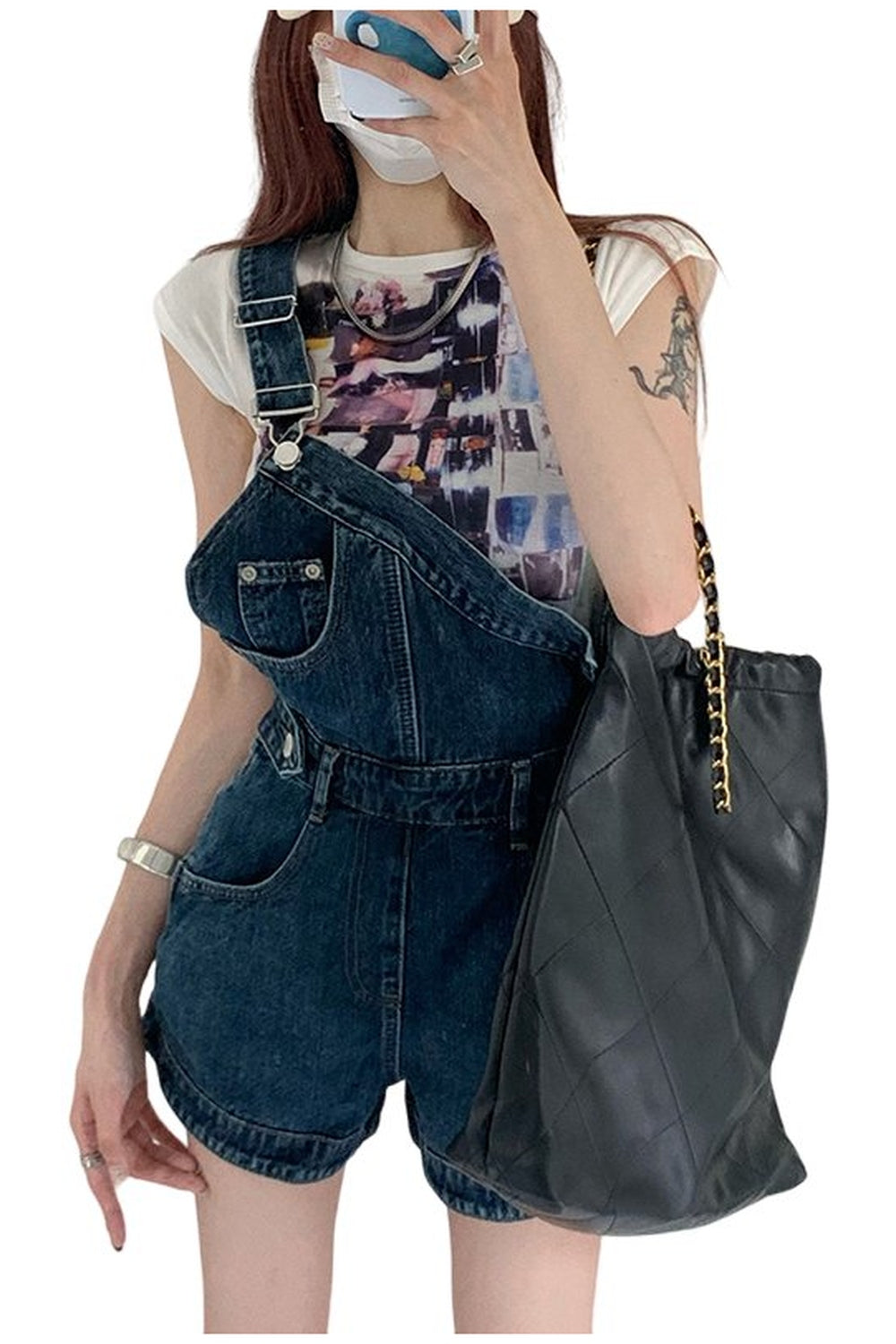 Y2k Asymmetrical Denim Jumpsuit