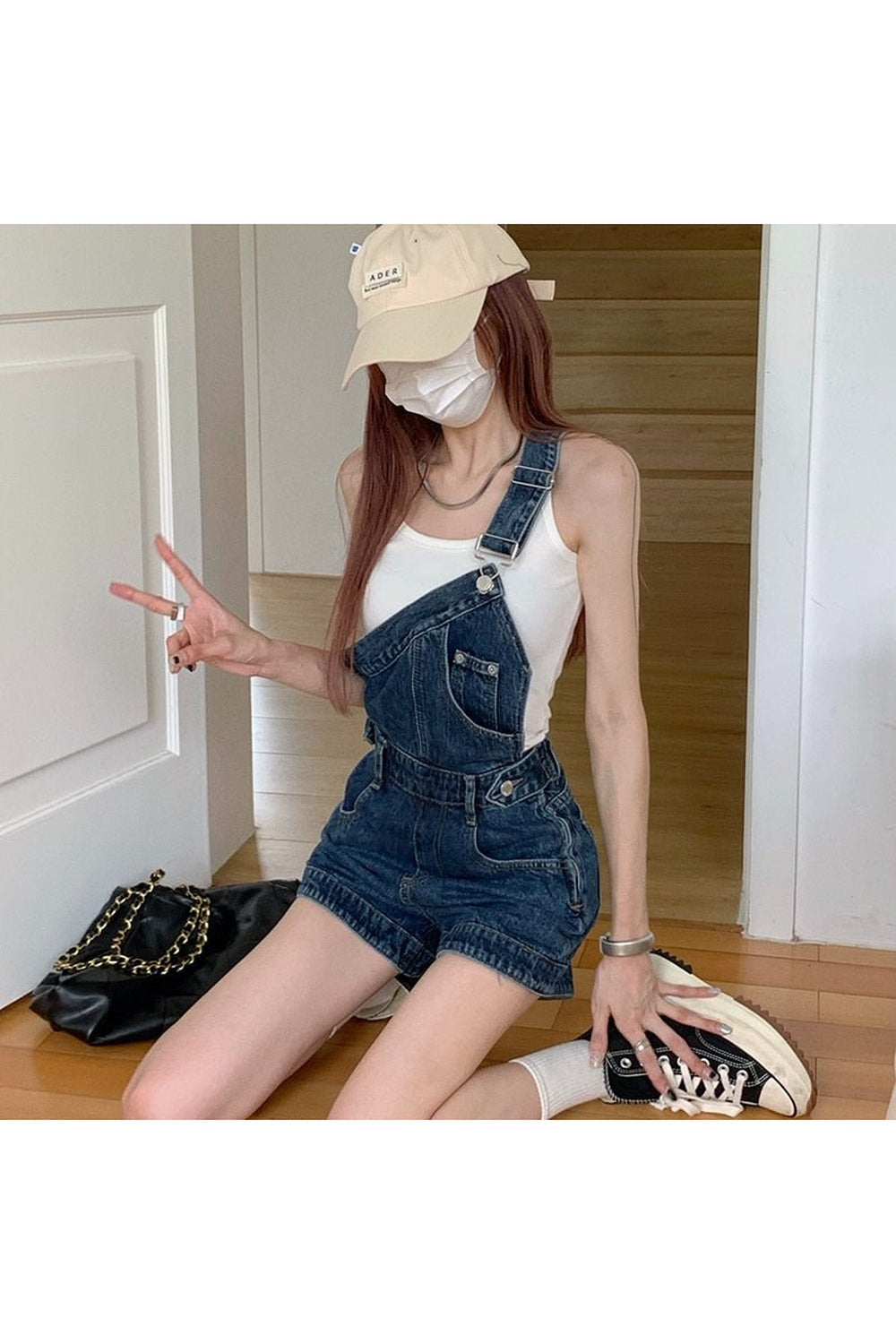 Y2k Asymmetrical Denim Jumpsuit