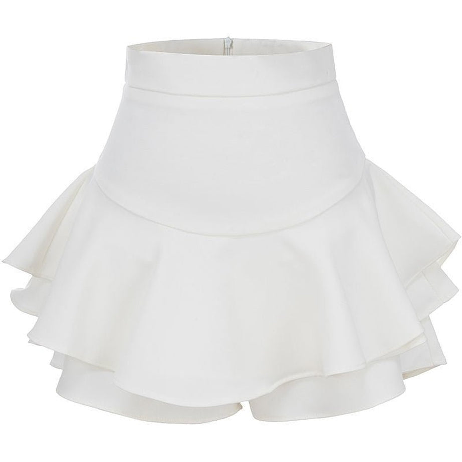 Y2k Asymmetrical Ruffles Mini Skirt