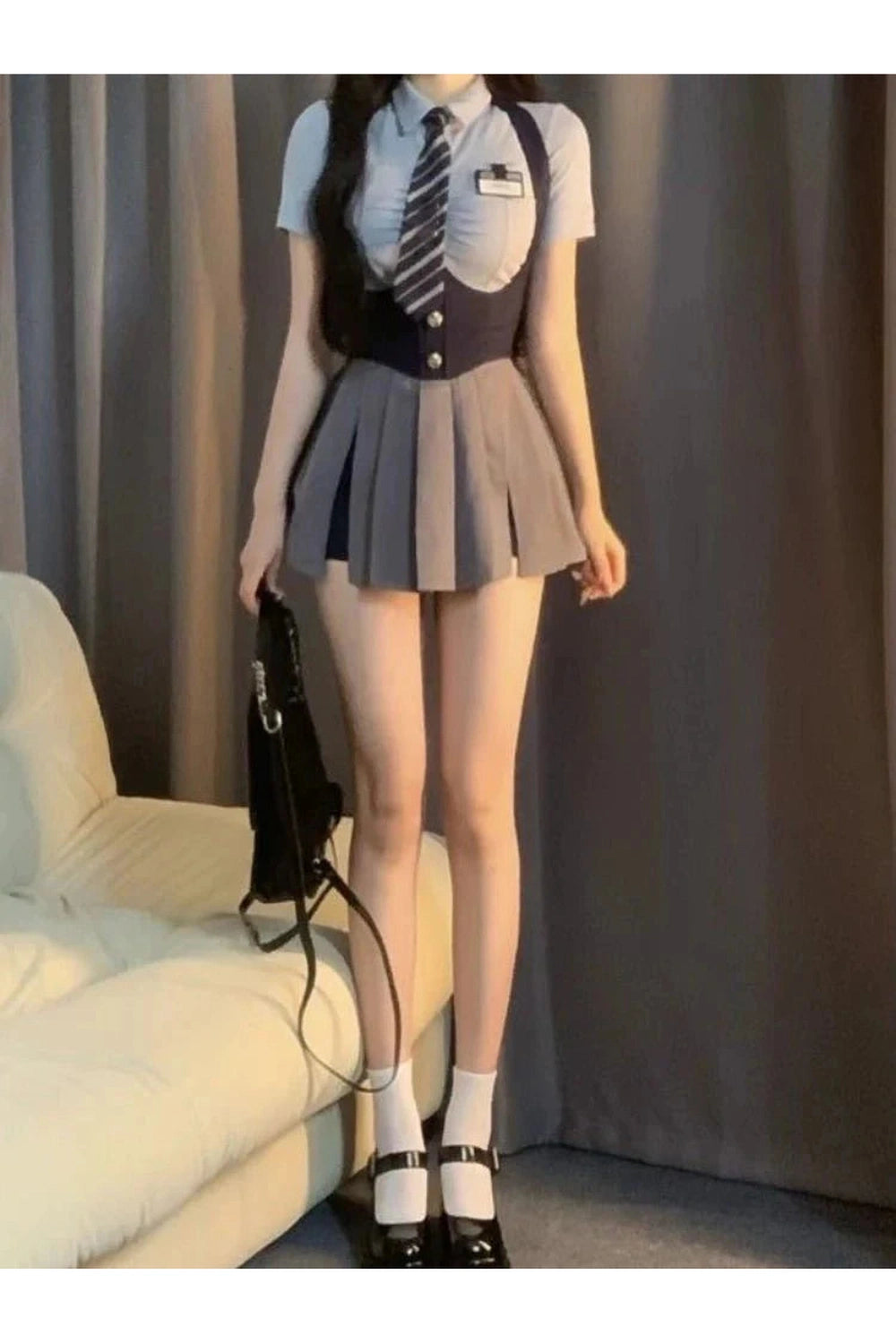 Y2k Autumn College Uniform Set Shirt