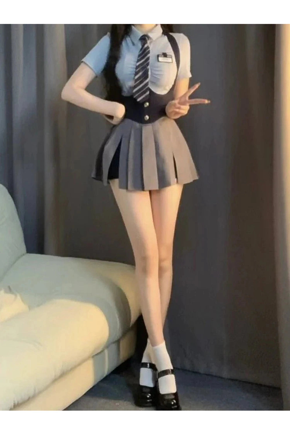 Y2k Autumn College Uniform Set Shirt