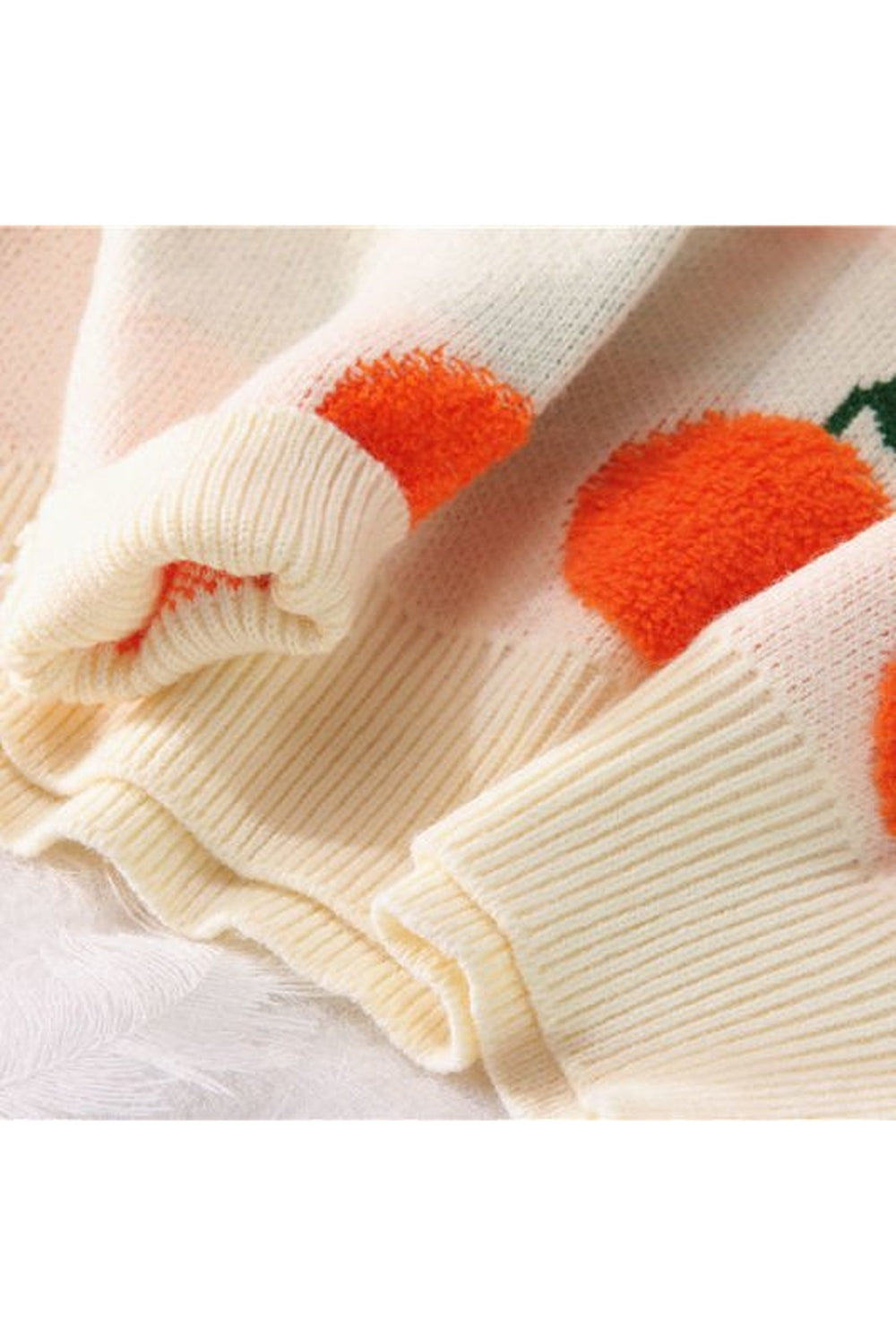 Y2k Autumn Winter Cherry Pattern Sweater