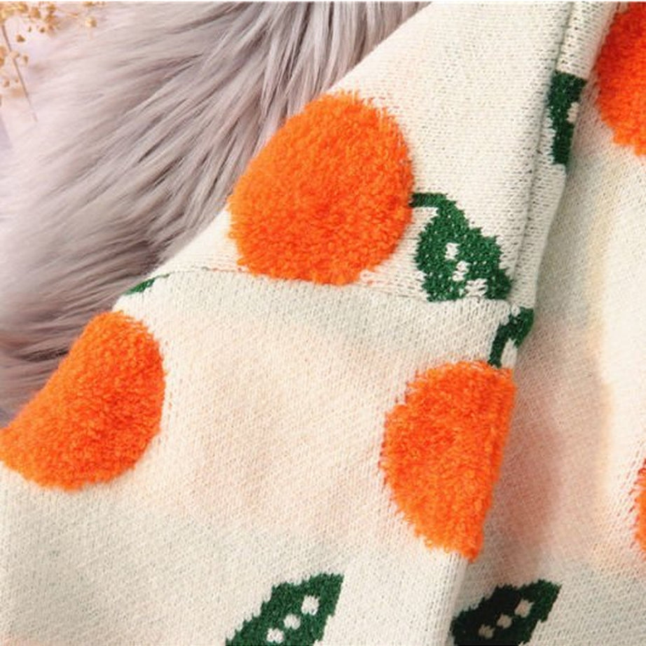 Y2k Autumn Winter Cherry Pattern Sweater