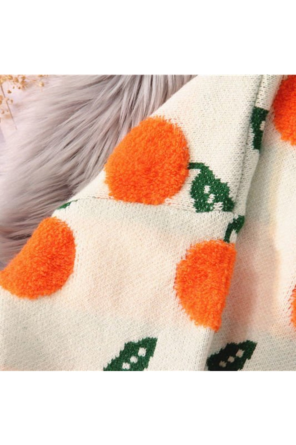 Y2k Autumn Winter Cherry Pattern Sweater