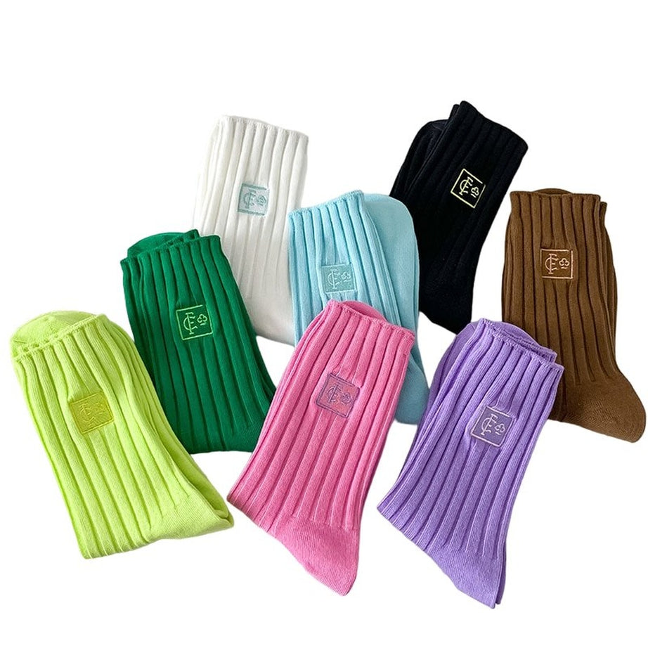 Y2k Autumn Winter Striped Long Socks