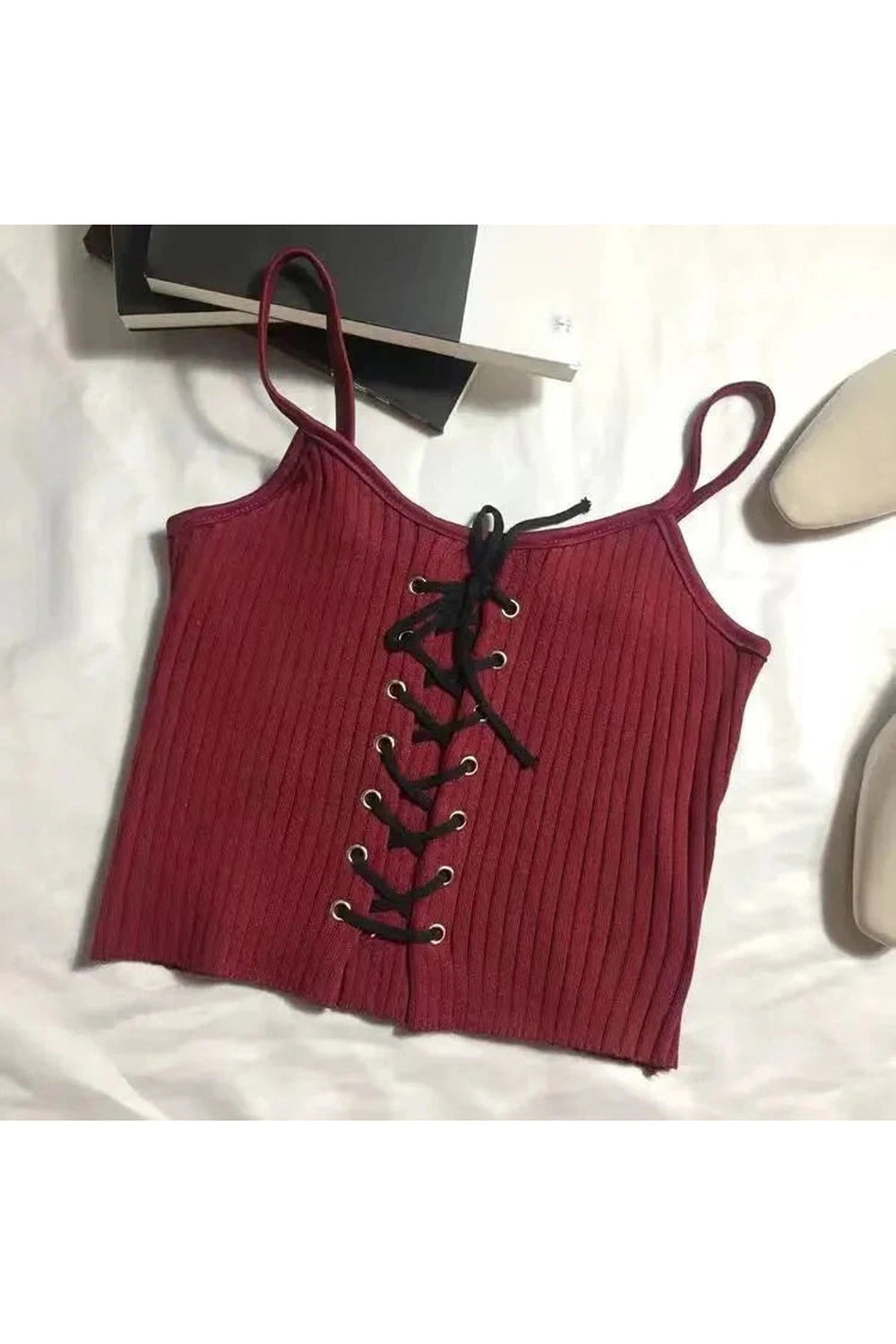 Y2k Acubi Backless White Knitted Crop Top